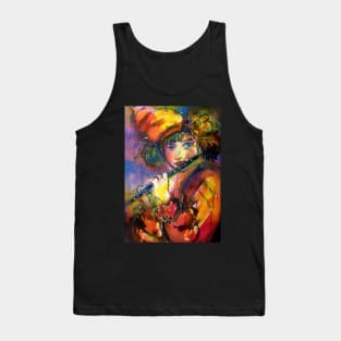 FLAUTIST PORTRAIT Venetian Masquerade Watercolor Tank Top